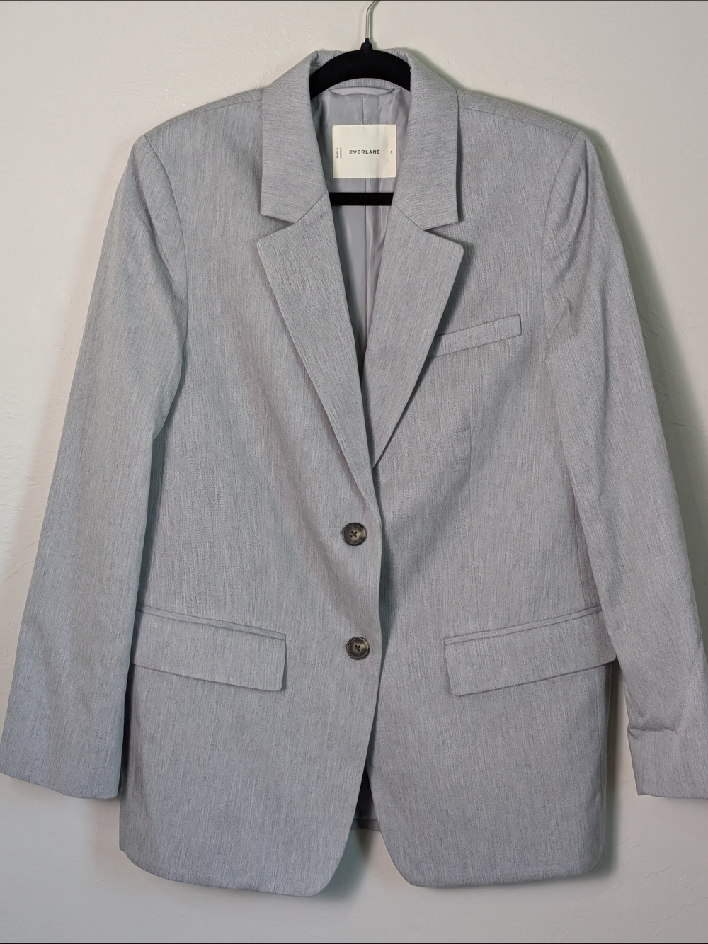 Everlane In ButterSmooth HeatherSteel S S:6 Tailored Blazer Quiet Luxury Classic